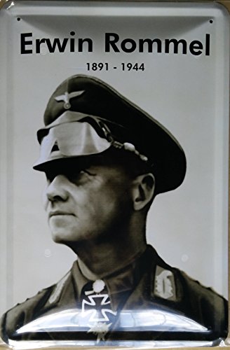 Erwin Rommel Blechschild Cartel de Chapa Placa metal curvo Nuevo 30x20cm VS4704-1