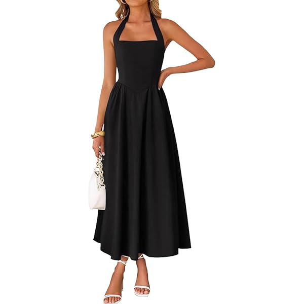 Robe Double Col En V Taille Empire Midi Ourlet Asymétrique Robes De