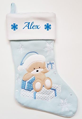 Custom Personalised Baby Boy Christmas Stocking Sack Gift with your own name
