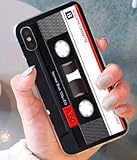  Art Design Hülle für iPhone 7+ Plus/iPhone 8+ Plus Audio Kassette k7 Audiokassetten Vintage Retro DJ Mix Tape CD Soft Silikon