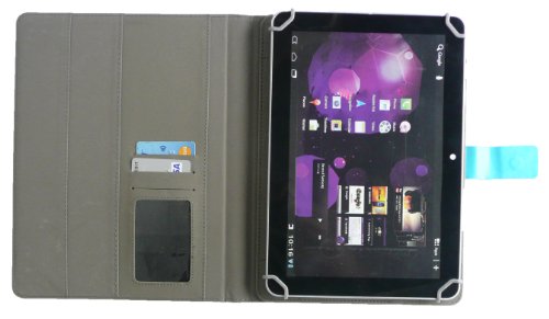 Emartbuy® Denver TAQ-10122 10.1 Zoll Tablet Universalbereich Türkis Multi Winkel Folio Executive Case Cover Wallet Hülle Schutzhülle mit Kartensteckplätze + Türkis Eingabestift - 4