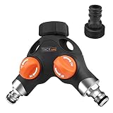 ☘ CONTENIDO DEL PAQUETE - 1 * TACKLIFE Manguera de jardín divisor GHC1B , 1 * Tarjeta de garantía, 12 meses de garantía