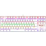 Redragon K552 RGB Kumara White - Tastiera Gaming Meccanico - Tenkeyless - Interruttori Blu - Rinforzato - Retroilluminazione 
