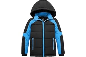 ZSHOW Giacca con Cappuccio Antivento Giubbotto Impermeabile Invernale Caldo Cappotto da Montagna Spesso Parka Trapuntato Casual Bambino