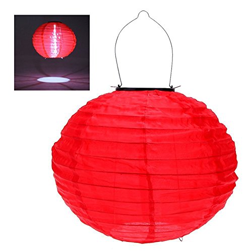 Hrph 4pcs 30CM Wasserdichte Solarlaterne Solar-Outdoor-Hängeleuchten LED Urlaub Lichter Laterne Chinesisches Feiern Hängen (Solarlaterne) - 5