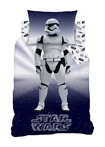 Dreamtex Juego de Funda de edredón de Star Wars Storm Trooper para Cama Individual o Estadounidense