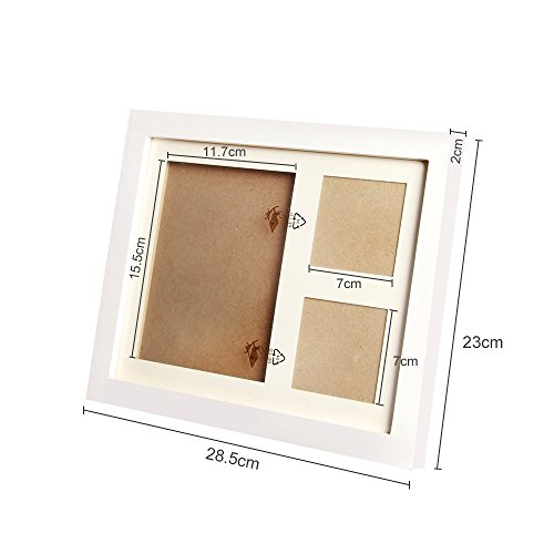 babalino EasyRemember – der personalisierter Baby-Bilderrahmen, DIY Gipsabdruck-Set für Hände und Füße als Foto-Collage, Geschenk zur Taufe und erste Erinnerung zur Geburt, weiß - 6