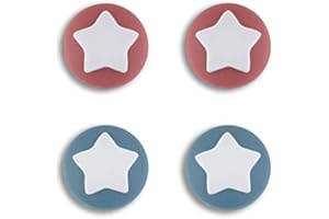 eXtremeRate PlayVital Copri Levette Analogiche per Nintendo Switch Joycon/Lite/OLED Cover Stick Analogici in Silicone Protettiva Thumb Grips Cappucci Gommini-Stella(Avio&Castagno)