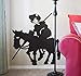 Produktbild wandaufkleber 3d Wandtattoo Wohnzimmer Don Quixote und Rocinante Silhouette Sticker für Wohnzimmer Schlafzimmer