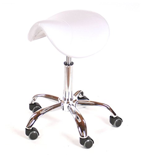 Urbanity hairdressing beauty manicure nail technician salon chair saddle stool white