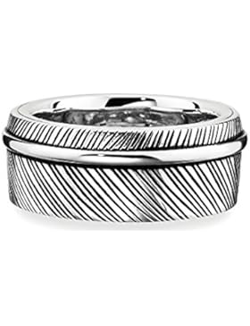 caï men Herren Ring 925 Sterling Silber rhodiniert und schwarz lackiert
