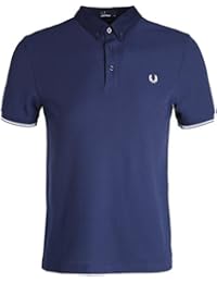 Fred Perry Hombres collar tejido camisa de polo Carbón
