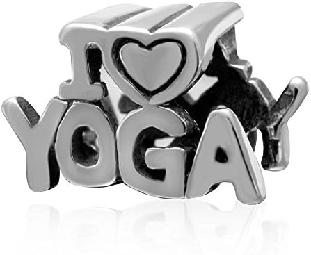 Soulbead I Love Yoga Alphabet Charm 925 Sterling Silver Meditation Exercise Healthy Life Bead for European Sport Bracelet Jewelry