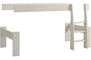 Hoppekids For Kids Umbauset vom Einzelbett zum Spielbett , Hochbett, 114 x 114 x 206 cm (B/H/T), Kiefer massiv, weiss