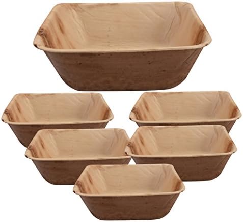 100% Compostable Soup Bowl 6.5" Round Deep Bowl Kitchen Accessories Bio-Degradable Palm Leaves Perfect Party Bowl Set of 25 Pcs