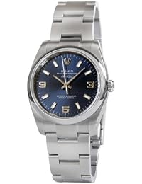 Rolex Airking Blue Arabic Dial Domed Bezel Mens Watch 114200BLASO