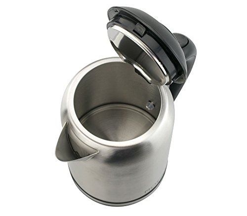 Wasserkocher 1000 W, rostfreies Stahl und Plastik, Volum 1 I, automatisches und manuelles Ausschalten, Abstellplatte 360°, Schaumfilter - 4
