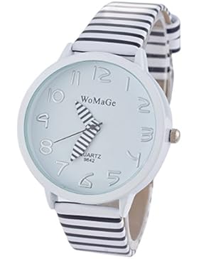 Souarts Damen Einfach Design Kunstleder Zebra Armbanduhr Quartzuhr Analog mit Batterie