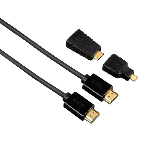 Hama High Speed HDMI-Kabel mit Ethernet (1,5m) inkl. 2x HDMI-Adapter schwarz