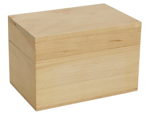 Preisvergleich Produktbild Basswood Hinged Recipe Box