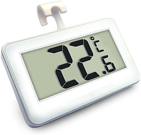 Tasina Digital Fridge Thermometer Alert Refrigerator Freezer Thermometer Gauge with Hook White