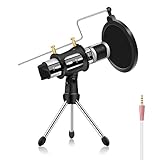 ♫【Super Mini und langlebiges Mikrofon】 Aluminium-Metallmikrofon mit stabilem Stativ und Pop-Filter ist praktisch, wenn Sie Voice-Over oder Live-Streaming auf YouTube durchführen. Das Mikrofon-Windschutzscheiben-Popfilter-Maskenschild sorgt dafür, dass Ihre Spuren hörbar und leicht verständlich sind. Außerdem sorgt es dafür, dass Ihre Botschaft klar und deutlich ist und verbannt das gefürchtete Zischen und Lispeln.