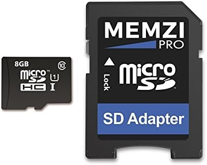 MEMZI PRO 8GB Class 10 90MB/s Micro SDHC Memory Card with SD Adapter for RoadHawk In Car Dash, Motorcycle or Bike Cameras