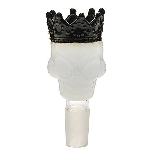Skull King Bong Köpfchen 18,8 Wasserpfeifen Kopf (Weiß / Schwarz)