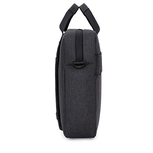 Laptop Tasche 15,6 Zoll, ShengTS Nylon Laptop Messenger Bag Umhängetasche mit Handgriff und Schultertasche mit Zubehör-Fächern und widerstandsfähigen Polsterwänden für 15-15,6 Zoll Laptop / Notebook / MacBook / Ultrabook / Chromebook Computers,Schwarz - 2