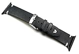 Apple Watch Echt Leder Armband Uhrenarmband 38mm/42mm Ersatz Apple Watch Lederarmband mit Edelstahlschließe für iwatch Series 1 Series 2 Series 3, premium Modelle Vintage space grey
