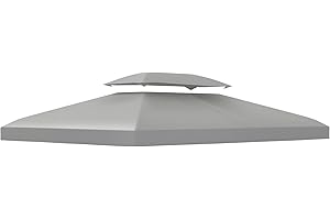 Outsunny Toile de Rechange pour pavillon tonnelle Tente 3 x 4 m Polyester Haute densité 180 g/m² Gris Clair