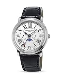 FREDERIQUE CONSTANT Unisex Mondphase Quarz Uhr mit Leder Armband FC-270M4P6