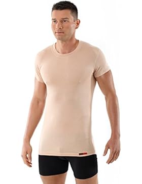 ALBERT KREUZ Business Unterhemd Hautfarbe / unsichtbares Herren-Unterhemd nude beige Kurzarm Rundhals Micromodal...