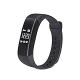 Fitness Tracker, Smart Armband Slim Activity Tracker Mit Pulsmesser Wasserdicht Fitness Armband Touchscreen Fitness Uhr Bluetooth Schrittzähler Schlaf Monitor Für Kinder Frauen Und Männer Kompatibel Mit Android & IOS(Black)