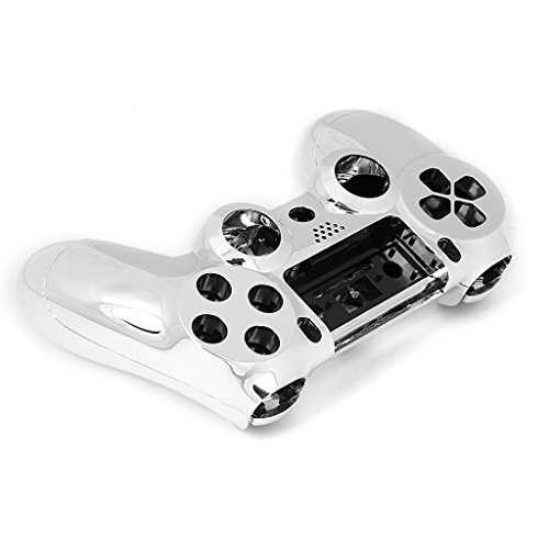 Generic Metall überzogen Vollständige Gehäuse Schale Fall Schaltfläche Bausatz Ersatzteile für PS4 Controller – Blau, one size - 9