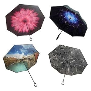 Paraguas inverso reversible cortavientos, color