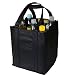 Produktbild Flaschentasche für 9 Flaschen Bottlebag Tasche Einkauf Tragetasche Flaschenkorb Flaschenträger (27x23x21cm, Schwarz)