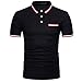 Produktbild MNRIUOCII Herren Poloshirts Kurzarm Slim Fit Sommer T-Shirt Men's Polo Shirts Stretch Kurzarm Polohemd Polo Shirts Basic T-Shirt MäNner Sport Tank Tops Hemden Sweatshirt (B-Schwarz, S)