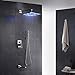 Produktbild Homelons Duschsystem Duschset Duschstange Duschkopf Regendusche Zeitgenössisch Art déco/Retro Modern Wandmontage LED Regendusche Mit ausziehbarer Brause with MessingventilEinzigen Handgriff Zwei
