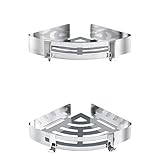 duschablage ohne bohren kunststoff 304 polierter Edelstahl: Im Gegensatz zu einigen billigen leichten Aluminiumregalen besteht diese Duschablage aus hochwertigem Edelstahl SUS 304 - korrosionsbeständig und wasserdicht.