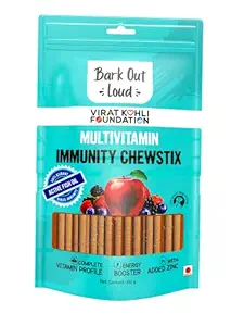 Bark out Loud by Vivaldis - Multivitamin Immunity Chewstix. Fresh Chicken Treats with Multivitamins, Omega and Zinc for Overall Health & Vitality for Dogs & Cats Pack of 1 x 100 gm