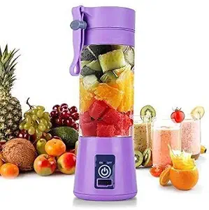 SWAMI Portable 6 Sharp Blades USB Juicer with 2000 mAh Rechargeable Battery and 3.7V Motor , Purple - 380ml