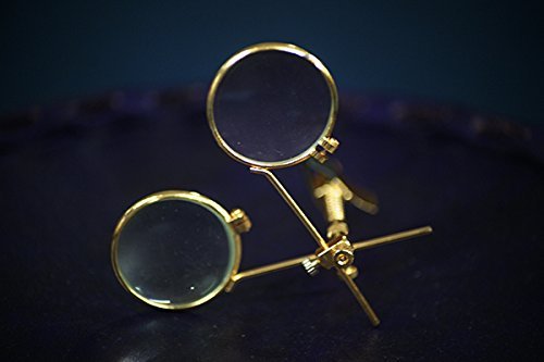 Steampunk,Sci Fi, Gothic, Whitby, Dark Victorian, Dark Edwardian, BRASS EFFECT DOUBLE LOUPE GLASSES steampunk buy now online