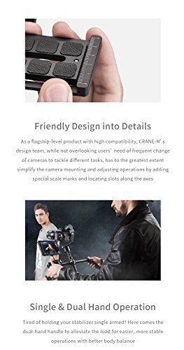 Zhiyun Crane m 3 assi brushless palmare Gimbal con controller wireless â€“ rotazione di 360 gradi illimitato 12 ore di autonomia per smartphone/mirrorless/Action Camera â€¦ (Grane-M)