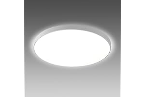 YEXATI Seediq techo LED 15 W, Techo IP44 cuarto de baño redondo, Luminaire techo 5000 K, 4000K Blanc Natural