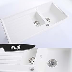 Spüle Küchenspüle Einbauspüle + Drehexcenter | 60er | 98 x 49 cm