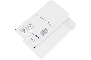 OFFICER PRODUCTS Paper24 - Buste autoadesive con pluriball Office PRODUCTS HK A11, 100 x 165 mm, 120 x 175 mm, 10 pezzi, colore: Bianco/Formato A11