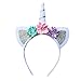Produktbild Blue Vessel Halloween Einhorn Kopfschmuck Kinder Stirnbänder Prinzessin Einhorn-Geburtstags-Party Kopf Schnalle (silber)