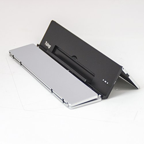 Faltbare Bluetooth Tastatur Tsing mehrfach gefalteten Aluminium faltbare Bluetooth-fähigen Wireless-Tastatur Mini Keyboard English layout für IOS Android Windows Tablet und Smartphone - 4