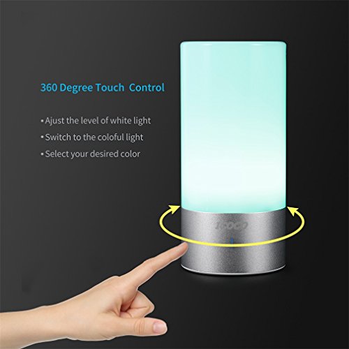 Touch Sensor Bunt Atmosphäre Emotionale Nacht Licht, ICOCO Dimmbares Bedside Lampe Tischlampe Schreibtischlampe RGB Schreibtisch Licht Nachttischlampe für Kinderzimmer&Schlafzimmer - 4
